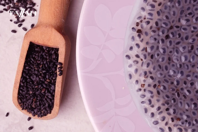 شكل بذور الريحان