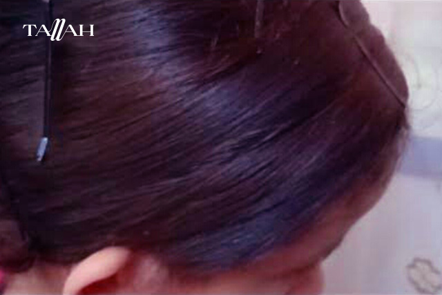 لف الشعر طاقية وهو مبلول