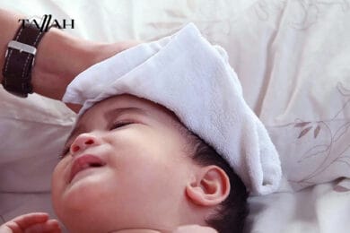 اماكن الكمادات لخفض الحرارة للاطفال